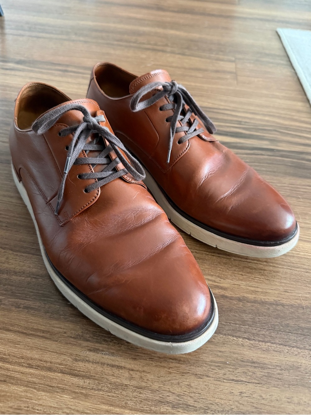 Allen Edmonds Brown Leather Men’s Size 14 Carson Lace-Up Hybrid Derby Shoes